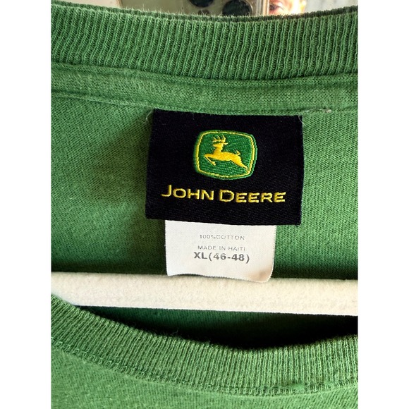Y2K VTG John Deere Farm Equipment Graphic T Shirt Green Mens Size XL - Picture 2 of 6